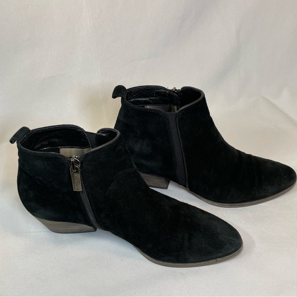 AQUATALIA By Marvin K Womens Black Suede Ankle Boots Size 7.5 Side Zip Italy - Picture 7 of 16